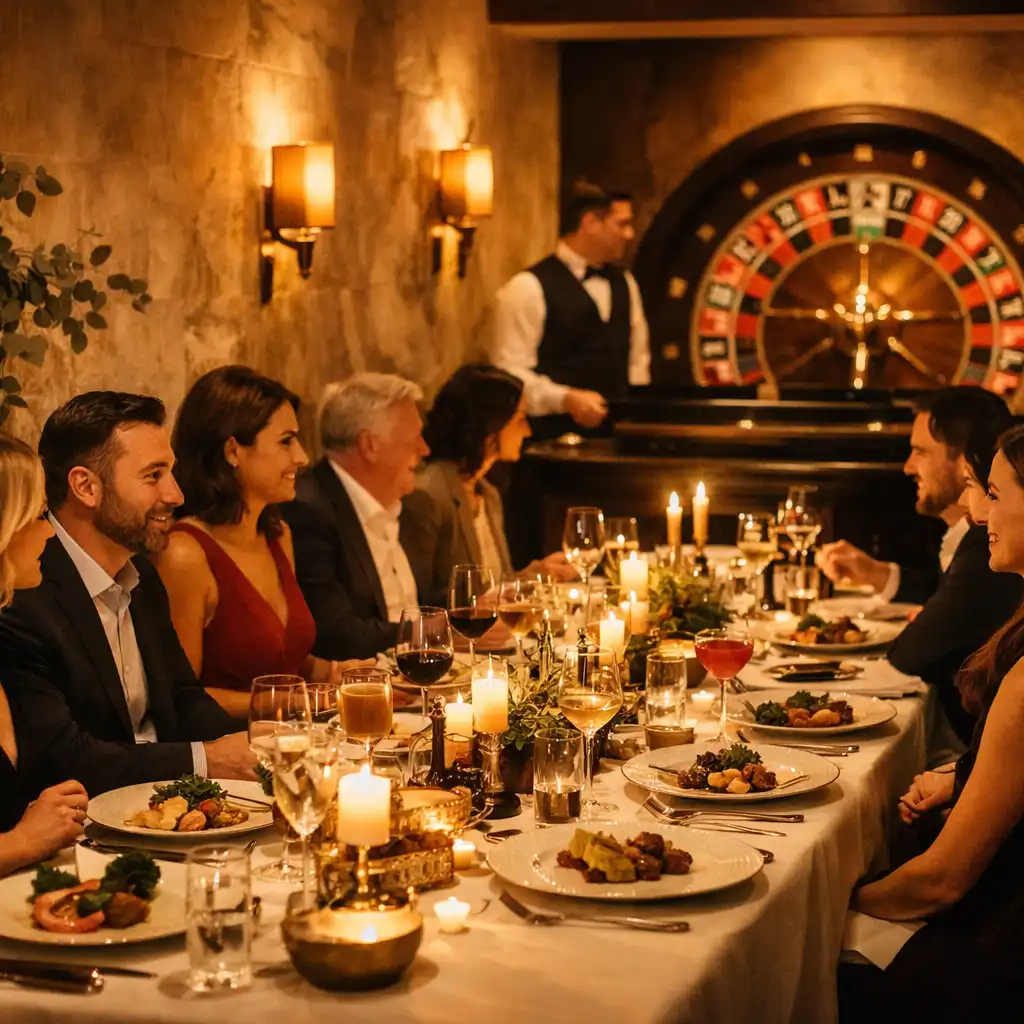 Dîner privé dans un restaurant contemporain avec invités et animation de soirée